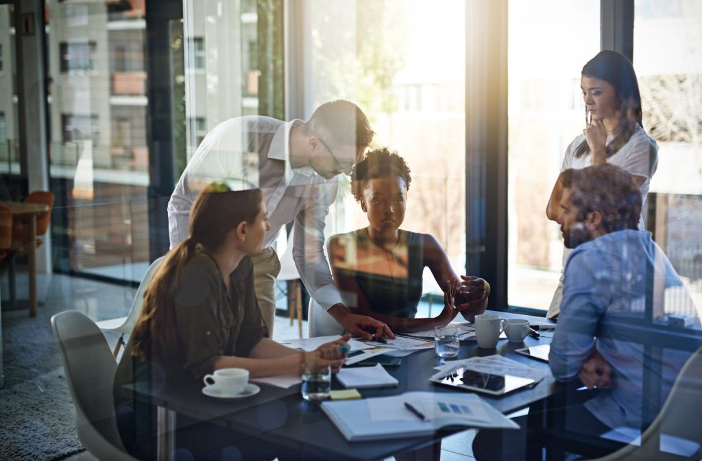 Shot of a group of businesspeople having a meeting in a boardroom.
